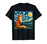 Photo Gallery volpe notte stellata divertente volpe art van gogh style maglietta Photo Gallery volpe notte stellata divertente volpe art van gogh style maglietta