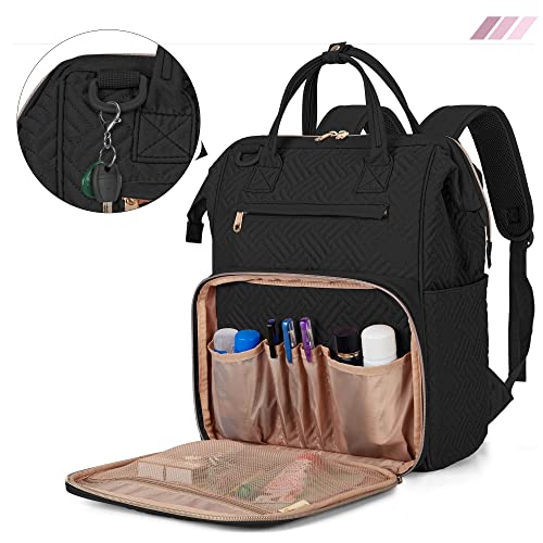 Fasrom Teacher Backpack for Work Women Teacher Supplies, Nurse Bag Backpack with Laptop Sleeve for Nursing Student Essentials (Empty Bag Only), Black3