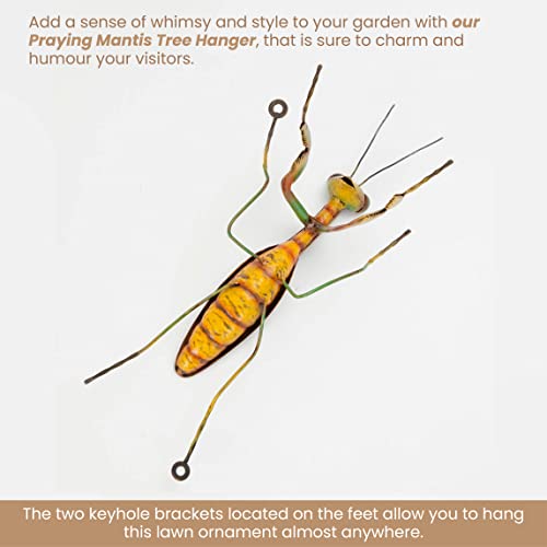 Bits And Pieces - Praying Mantis Tree Hanger - Yard Decorations - Whimsical Tree Sculpture - Outdoor Garden Peeker Tree Hugger Yard Art - 12"X 5"X 3½" #TOP2