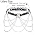 Urieo Punk Leather Waist Chain Belt Layered Black Belly Chains Gothic Rave Body Jewelry for Women Fashion