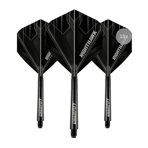 Champify® 15 x 36mm Fusion Dart Schäfte und 15 x Nighthawk Flights | Kunststoff & Aluminium Shafts und Flights als Dart Zubehör für Steeldarts und Softdarts | Für Dartpfeile mit 2BA Gewinde Champify® 15 x 36mm Fusion Dart Schäfte und 15 x Nighthawk Flights | Kunststoff & Aluminium Shafts und Flights als Dart Zubehör für Steeldarts und Softdarts | Für Dartpfeile mit 2BA Gewinde