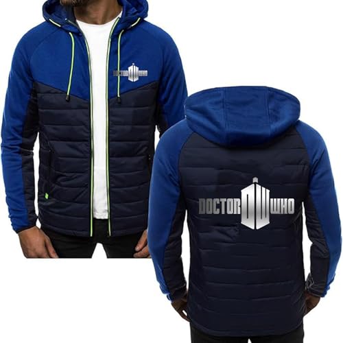 MYYLY Sweat à Capuche zippé en Patchwork pour Homme pour Doctor Who Sweat-Shirt léger et Chaud à Capuche Veste Slim fit pour Doctor Who Manteaux de Sport...
