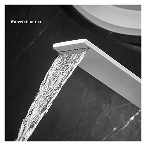 Mitigeur de lavabo cascade en laiton blanc pour vasque - 6