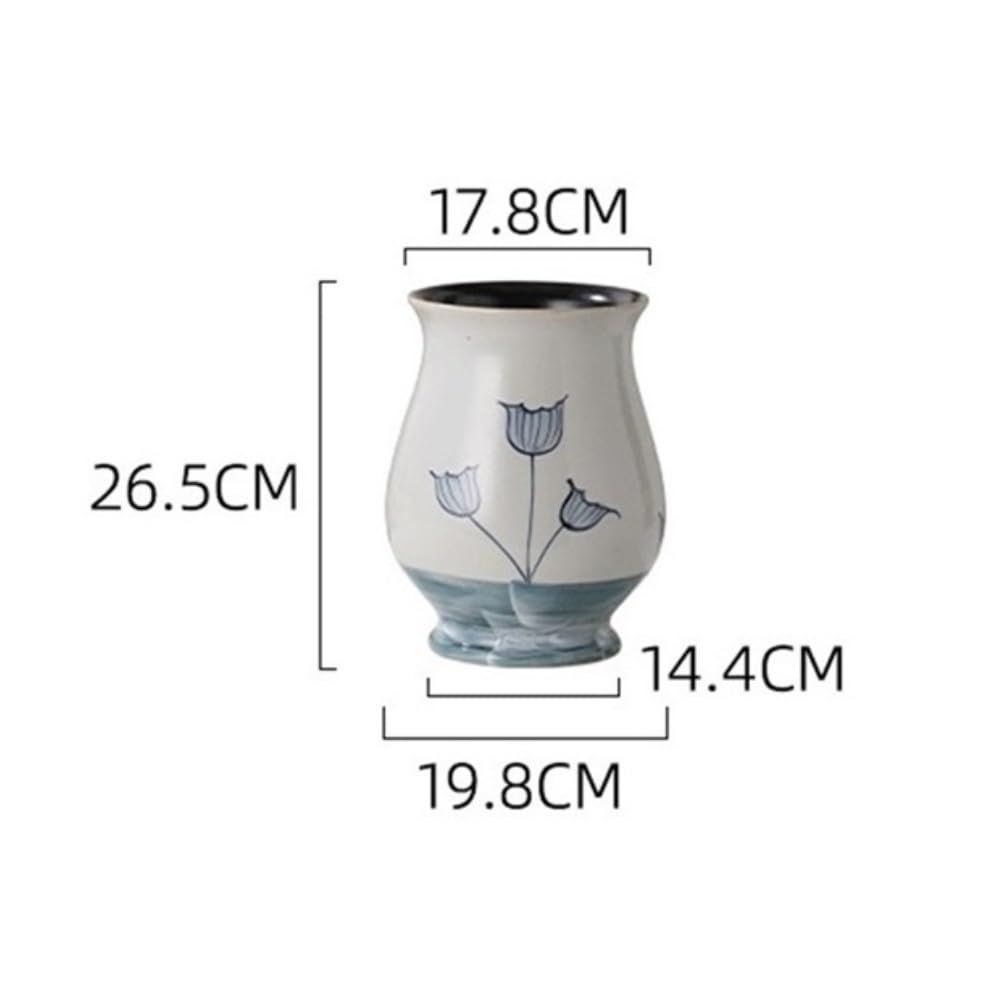 Dekoracyjne donice na rośliny doniczkowe, Niebiesko-biała porcelanowa lekka luksusowa kompozycja kwiatowa do domu, wysoka umywalka, Idealne doniczki dla roślin do użytku wewnątrz i