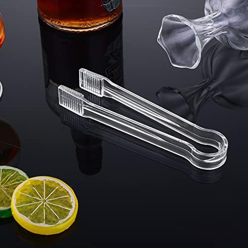 ASTER 10 Pieces Mini Plastic Buffet Serving Tong, Small Buffet Serving Tongs Set Clear Kitchen Tongs for Buffet Party Appetizers Dessert (6.3Inch)