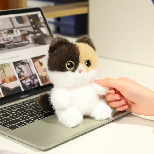 Image of Ditucu Palm-Sized Calico Cat Stuffed Animals Cute Soft Plush Dolls Small Plushies Toys Gifts for Kids 6 inch
