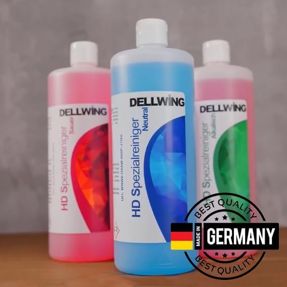 DELLWING detergente a ultrasuoni concentrato, per carburatore, teste dei cilindri, iniettori, ugelli degli iniettori e altre parti, liquido per bagno a ultrasuoni e sporco ostinato, bottiglia da 1 l