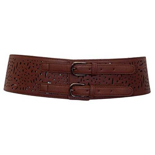 eVogues Plus Size Vintage Faux Leather Wide Elastic Belt
