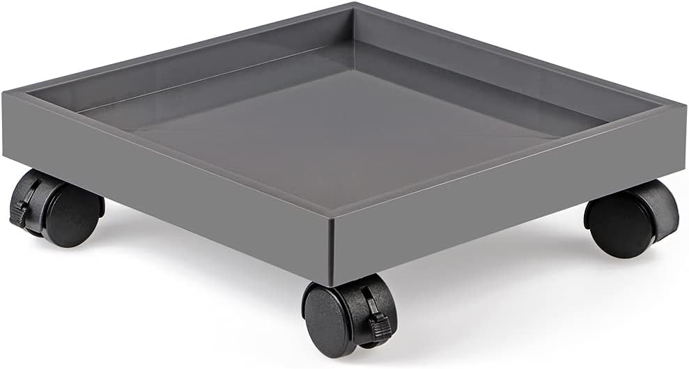 Skelang Square Wheeled Plant Dolly - ABS Planter Trays, Heavy Duty, Load Capacity 110 Lbs (Pack of 2)