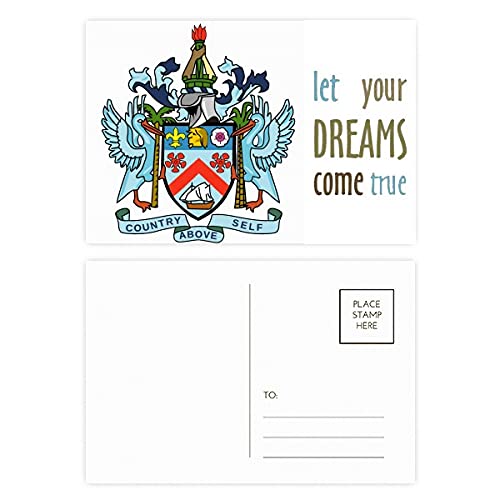 Cartes postales avec emblème national de Kitts and Nevis : lot de 20 pour collectionneur