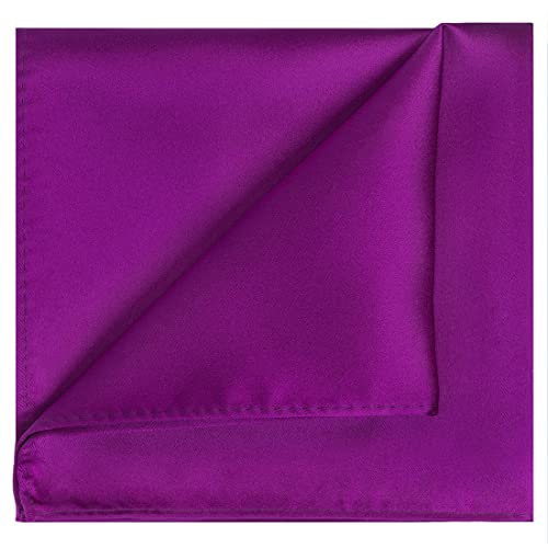 Image of KissTies 6PCS Satin Pocket Square Plain Color Handkerchief Gift Set