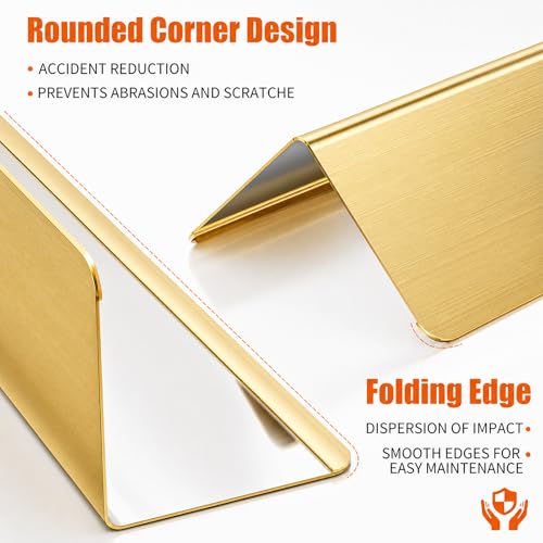Image of 304 Stainless Steel Wall Corner Guards (10, Golden, 2x2x48 Inches)