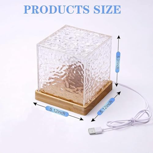Image of Ocean Wave Projector Lamp,Northern Lights Projector Light,16 Colors Gradual Rotating Flame Water Lamp, Cube Night Light with Remote Control for Living Room Bedroom Decor Hotel, etc