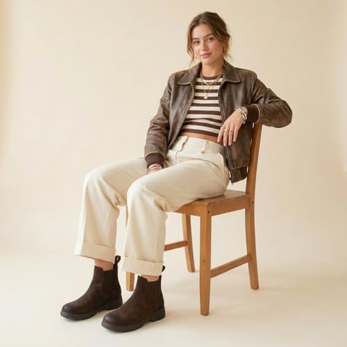 Image of CUSHIONAIRE Britain Genuine Suede Chelsea Ankle Boots for Women