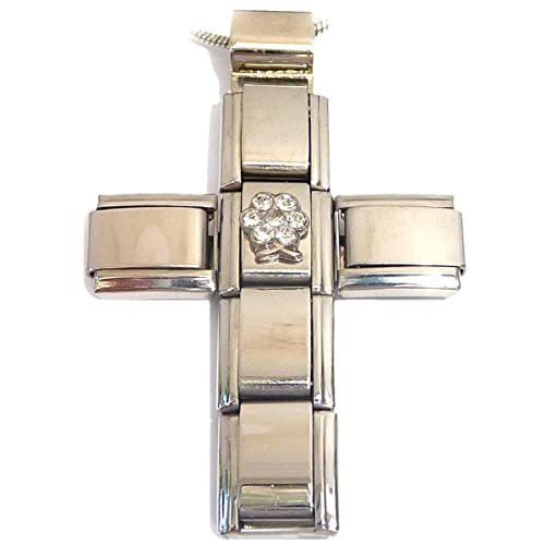 Italian Charm Cross Necklace April Including 16 Inch Chain