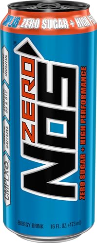 NOS Zero Sugar: High Performance Energy Drink. 16 Fl oz (Pack of 15)
