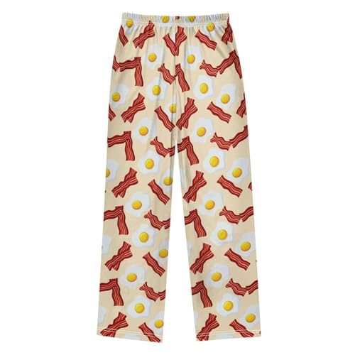 J JOYSAY Fried Egg Bacon Tan Pajamas Pants Soft Long Pajama Bottoms Lounge Sleep Pants Size S-XL2
