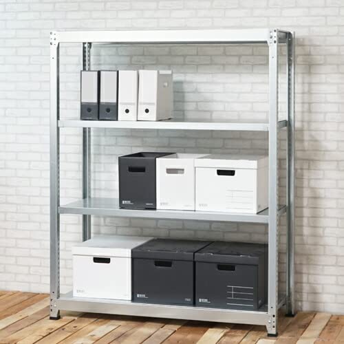 Amazon｜スチールラックのキタジマ 軽中量棚 100kg 単体 幅90×奥行45 