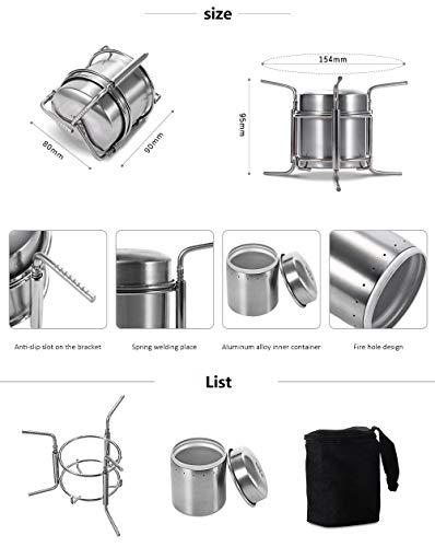 Out-D Stainless Steel Alcohol Stove Camping Stove 247G #TOP2