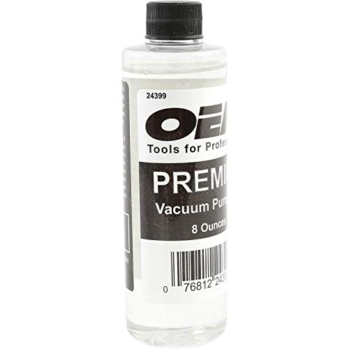 image for OEMTOOLS 24399 Vacuum Pump Oil, 8 oz, Hydrotreated, 8oz Vacuum Oil Cha
