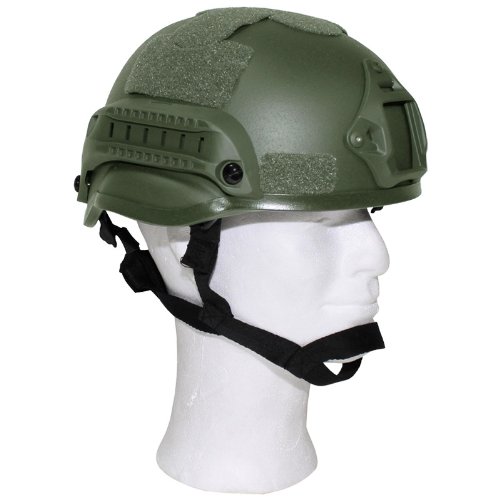 Casque Militaire Réplique MICH 2002 Avec Rails - Olive, Taille Unique, ABS, 980g - Airsoft/collection