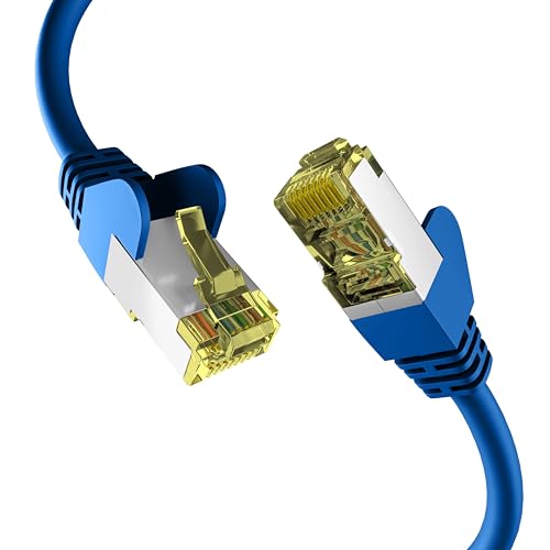 EFB-Elektronik - CAT. 6a Netzwerkkabel bis zu 10 Gbit - 7,5m LAN Kabel Ethernet Kabel Patchkabel mit Klinken-/Knickschutz - RJ45 Anschluss, S/FTP PIMF Schirmung - Weiß