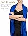 Achillea Soft Silky Pashmina Scarf for Women – Shawl Wrap for Evening Dresses, Bridesmaids, Weddings & Everyday Wear (Royal Blue)