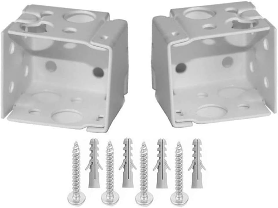 2pcs Box Mounting Brackets with Screws 1 Set for 1" Mini Blinds White
