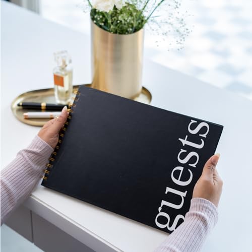Image of Visitor Book - 8 x 12 Inches | Wiro Bound Guest Register for Hotels, Offices, Exhibitions, Boutiques & Business Use | Medium Size Visitor Log Book for Reception & Front Desk