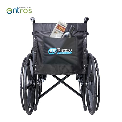 Image of Entros Foldable Wheelchair for Adults & Patients | Magwheel Manual Wheelchair with Swing-Away Footrests & Comfortable Upholstery Seat, Black | Ideal For Old People & Patient, 875G