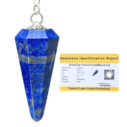 Image of Lapis Lazuli Pendulum Dowsing Tool - Natural Crystal Pendulum for Spiritual Guidance - Premium Dowser Pendulum for Accurate Divination and Energy Healing - Perfect for Energy Healing and Chakra Balancing - Handcrafted with Precision and Elegance