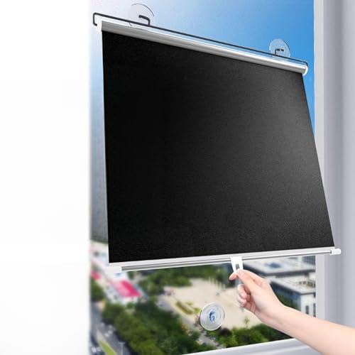Persianas enrollables con ventosas de,estores enrollables opacos retráctiles con protección Solar,persianas enrollables portátiles,persianas temporales,68 x 120 cm (27 x 47 Pulgadas).