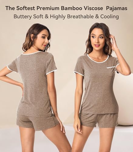 Image of WiWi Bamboo Viscose Womens Pajamas Cooling Sleepwear for Hot Flashes S-4X