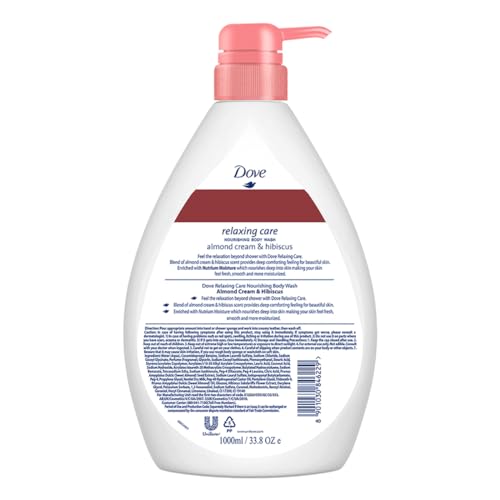 Dove Relaxing Almond Cream Body Wash with Hibiscus Pump Bottle, Soft & Sweet Scent, Moisturizing Shower Gel with Naturally Derived Ingredients,... - Image 3
