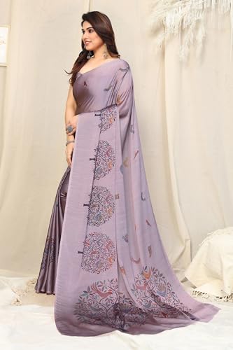 Image of MIRCHI FASHION Women Saree Chiffon Flower Print | Breathable Lightweight Sari for Office and Daily Use with Unstitched Blouse Piece (Available in 30 Styles)
