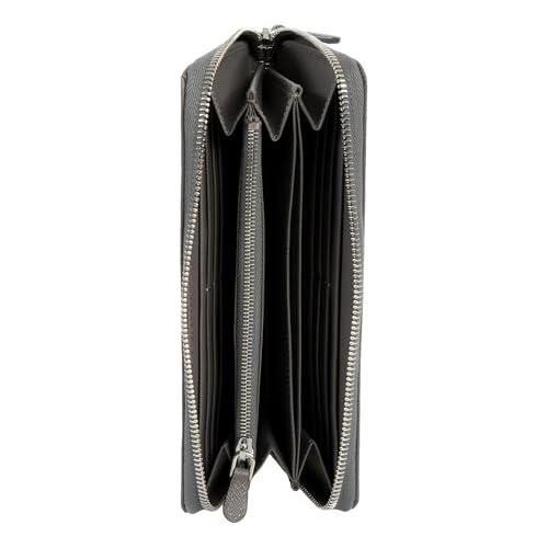 Prada Continental Zip-Around Wallet Saffiano Leather Argilla Grey4