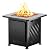 EAST OAK 28" Outdoor Propane Fire Pit Table | 52,000 BTU Gas Fire Pit Table for Outside with Magnetic Lid | Storage Basket & Lava Rocks | CSA Certified for Patio, Garden & Backyard | Black