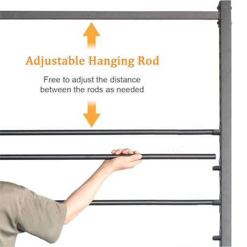 Stojak do przechowywania rolek z rólki niestandardowej - Heavy Duty Commercial Textile Rack z regulowanym prętem wiszącym, mobilny organizer stalowy na kółkach, ruchomy uchwyt do walców winylowych, ok