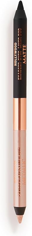 Exagger-Eyes Eyeliner Duo - Dual-Ended - Metallic & Matte | Smudge Proof Eyeliner with 2 Complementary Shades - 16 HR Long-Wear, Waterproof, Humidity-Resistant, 2-in-1 eyeliner
