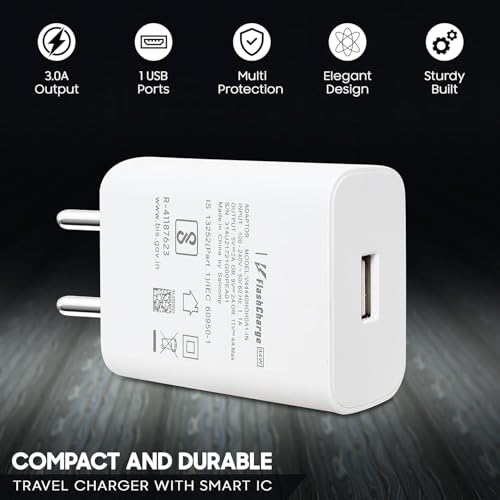 Image of Mudo Original 44W Fast Charging Adapter Compatible With Vivo | V30 / V30 Pro / X100 / T3 5G / Neo 6 / Z7 / Z7 Pro / V23 / V23E / V23 Pro / V25 | (Only Adapter), White
