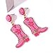 UYT Beaded Cowgirl Boot Earring Western Cowboy Boots Earrings for Women Boho Beads Shoes Dangle Drop Earrings Y2k Jewelry Party Gift (pink)