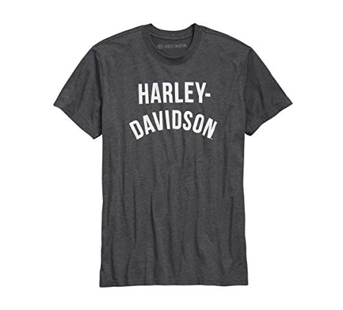 Harley-Davidson Men's Graphic Font Slim Fit Tee, Grey (X-Large)