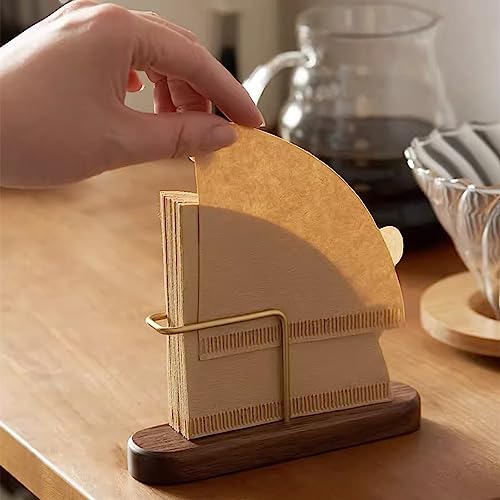 Primst Cone Coffee Filter Holder Stand, Walnut Filter Paper Container for Coffee Bar/Home/Office, Compatible with #1/#2/#4/V60 - Image 2