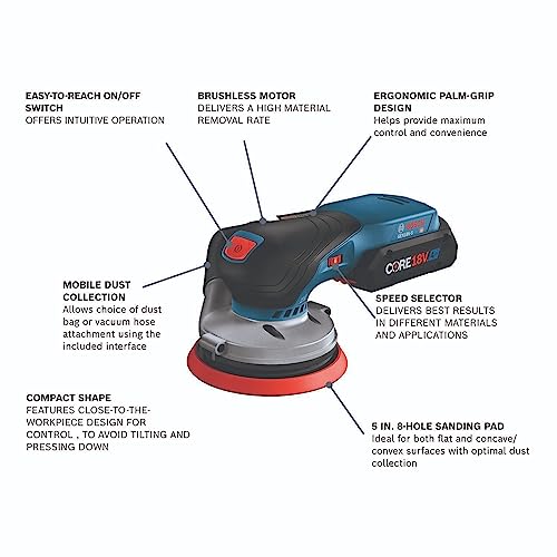 BOSCH 18V Brushless Random Orbit Sander
