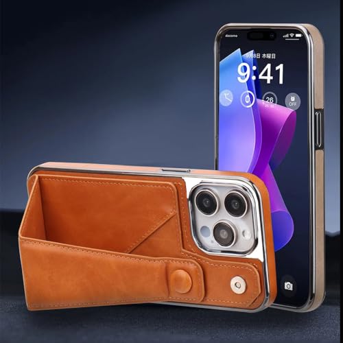 Étui portefeuille en cuir pliable iPhone 15 Pro Max 12 bleu