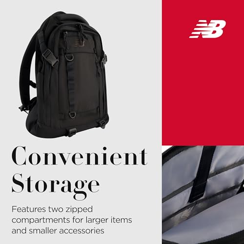 New Balance Laptop Backpack, Athletics Advanced Commuter Travel Bag for Men and Women, Black, 19.5 inch3