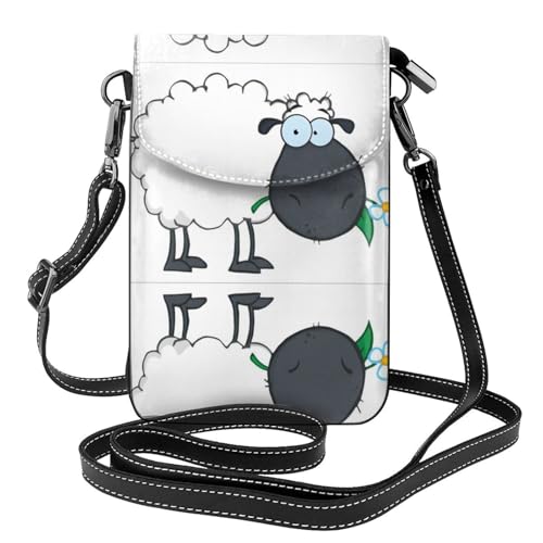 Sac à rabat en microfibre imprimé mouton pour téléphone voyage