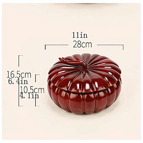 Fruit Bowl Creative Pumpkin Shape Fruit Plate, Mahogany Fruit Bowl, Dessert Cake Snack Candy Salad Bread Serving Bowl Fruit Dish #TOP1