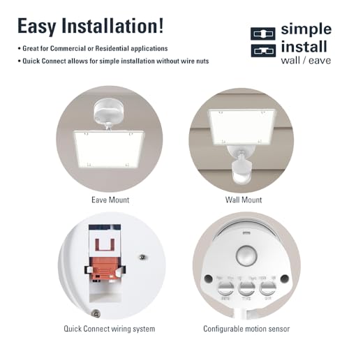 HALO TGS LED Motion Sensor High Output Single Square White Flood Light - image 8