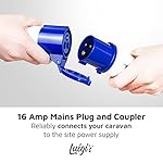 Luigis 14 Metre Mains Extension Cable With Fly Lead Converter Waterproof Carry Case Long Electrical Hook Up Adapter For Caravans Campervans Motorhomes 16a 230v 3 Pin 15mm